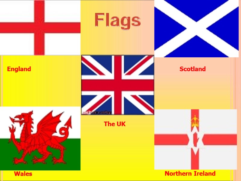 FLAGS The UK Scotland Wales Northern Ireland England Flags